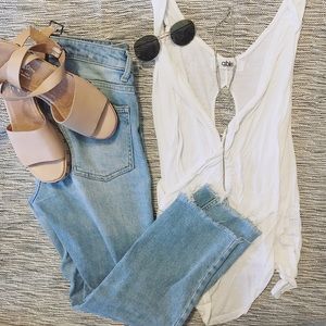 NO BRAND "white open wrapped tank"